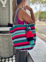 Bolso Lara Fucsia y Turquesa - Imagen 2