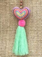 Pom heart Colorful verde
